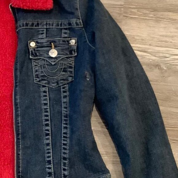 True Religion Women’s Sherpa Trucker Denim Reversible Jacket - L - Picture 3 of 5